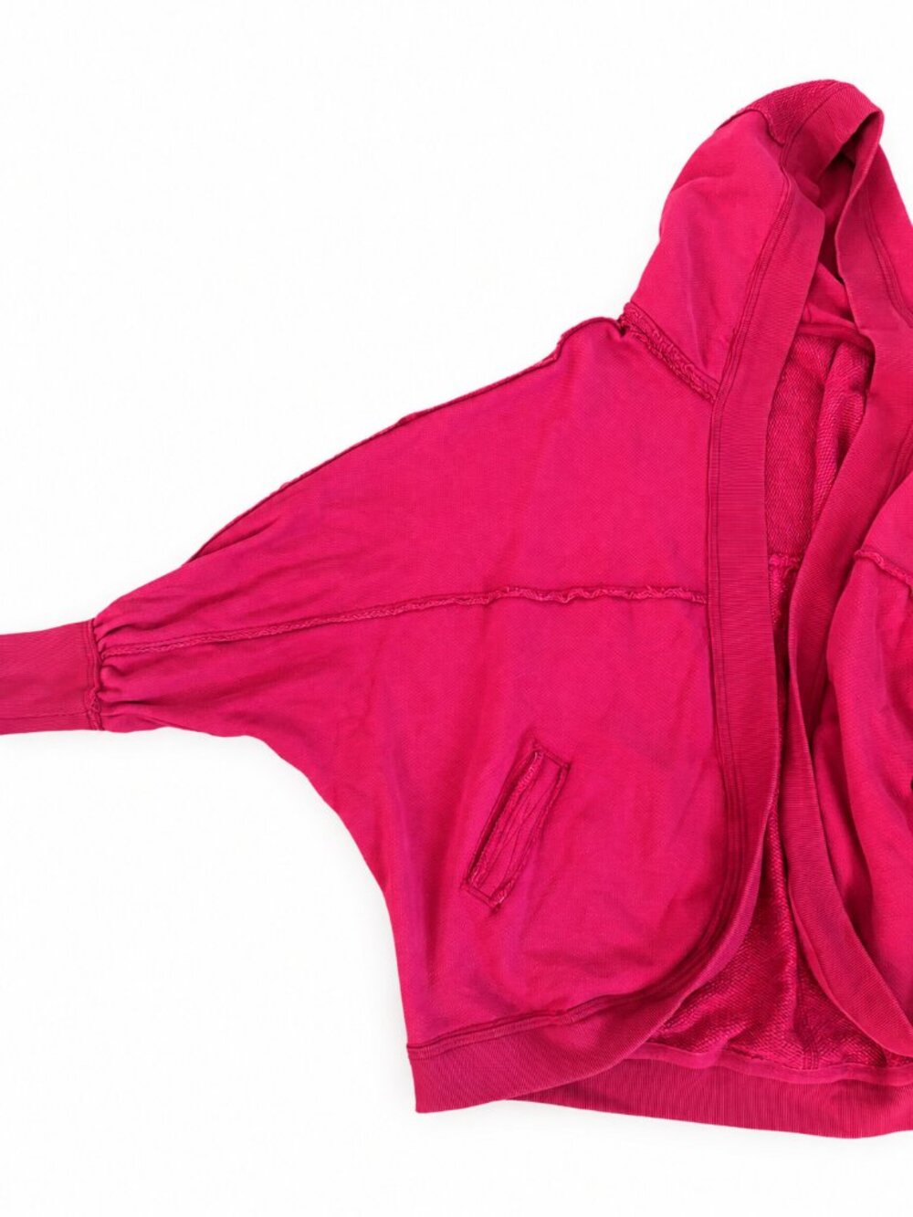 FREE PEOPLE We The Free Forever Yours Hooded Oversized Cardi Sweatshirt Magenta - Picture 7 of 10